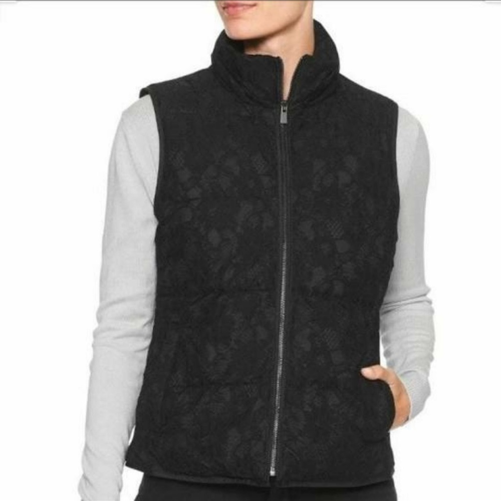 Banana Republic Black Lace Puff Vest